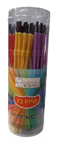 Kit De Pinceles Rodart 72 Ppw Escolares Varios Colores 72 Pz