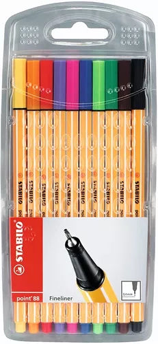 Rotulador Stabilo Point 88 Punta 0.4 Mm Estuche 10 Colores
