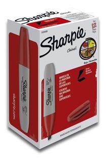 Marcador Permanente Sharpie Chisel Rojo 12 piezas 1939486 - MarchanteMX