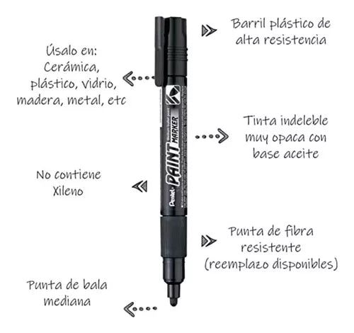 Marcador Industrial Pentel Paint Marker Punta Mediana 1 Pieza