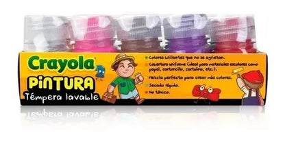 Pintura Témpera Lavable Crayola 10 Frascos De 25 Ml C/u - MarchanteMX