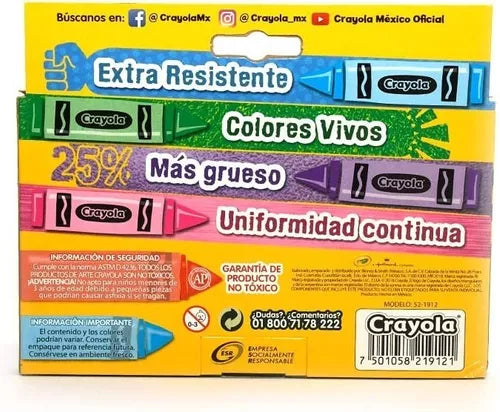 Crayones Extra Jumbo Crayola So Big Estuche Con 12 Colores - MarchanteMX