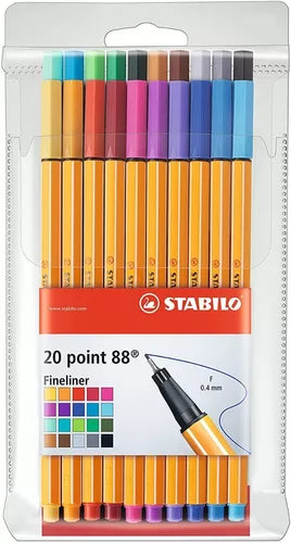 Rotulador Stabilo Point 88 Punta 0.4 Mm Estuche 20 Colores