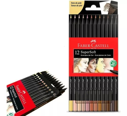 Lápices De Colores Faber Castell Super Soft Tonos Piel 12 Pz - MarchanteMX