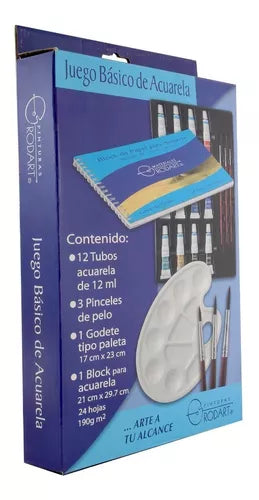 Juego Básico De Pintura Acuarela Rodart 12 Colores 12 Ml