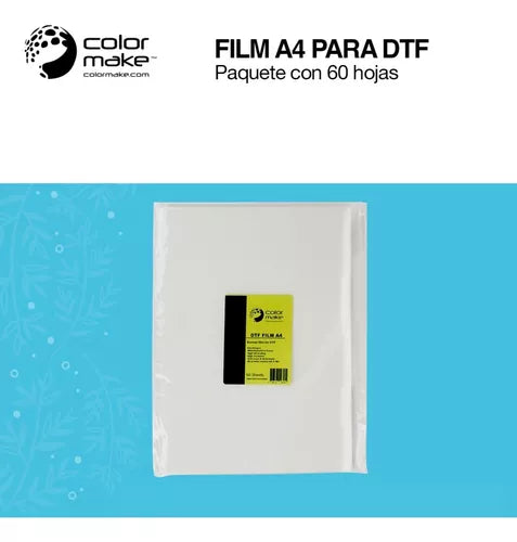 Papel Film Para Dtf Color Make A4 Paquete Con 60 Hojas
