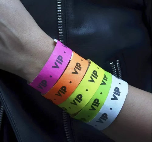 Pulseras Brazaletes De Papel Tyvek 25 X 1.9 Cms 500 Piezas