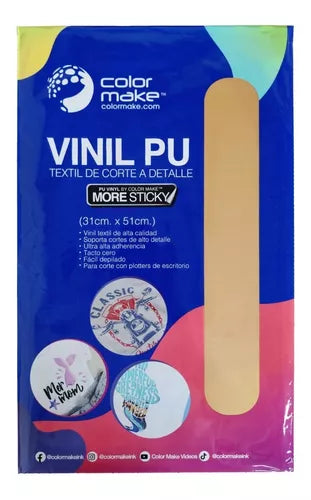 Vinil Textil Detalle More Sticky Color Make 31 X 51 Cms 12 Hojas