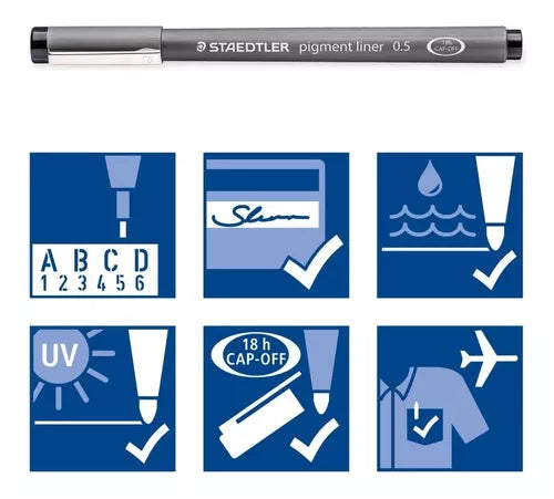 Kit Estilógrafo Staedtler Tinta Negra Puntas Diferentes 8 Pz