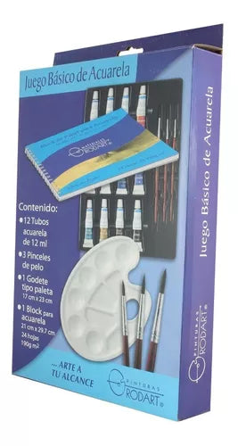 Juego Básico De Pintura Acuarela Rodart 12 Colores 12 Ml