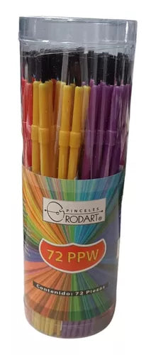 Kit De Pinceles Rodart 72 Ppw Escolares Varios Colores 72 Pz