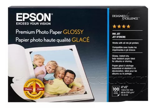 Papel Fotográfico Epson Premium Glossy 4 X 6 Pul 100 Hojas