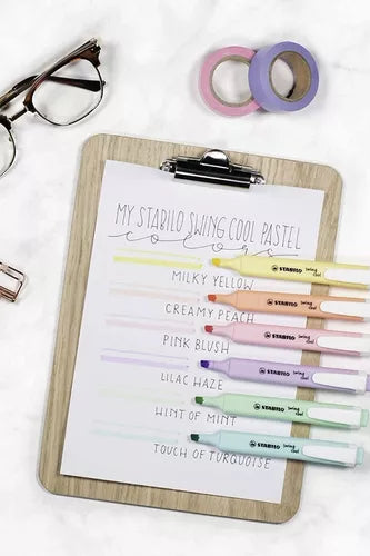 Marcatextos Stabilo Swing Cool Colores Pastel 6 Piezas