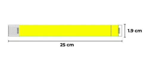Pulseras Brazaletes De Papel Tyvek 25 X 1.9 Cms 100 Piezas