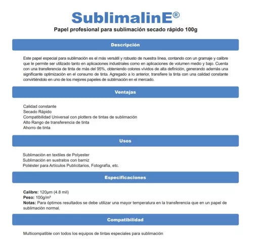 Papel Para Sublimación Sublimar Carta Kronaline 125 Hojas