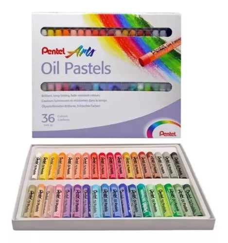 Gises Pastel De Aceite Pentel Arts Redondos Caja 36 Piezas