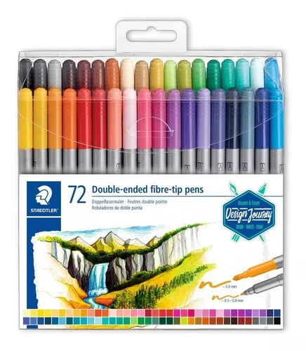 Plumón Marcador Staedtler Duo Color Doble Punta 72 Colores