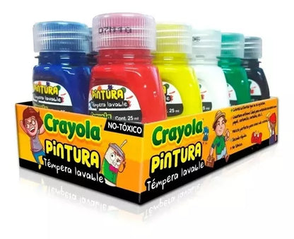 Pintura Témpera Lavable Crayola 10 Frascos De 25 Ml C/u - MarchanteMX