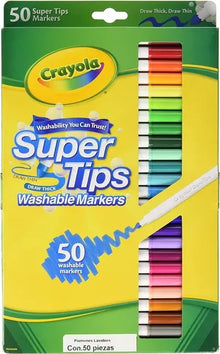 Marcadores Plumones Crayola Super Tips Lavables 50 Colores - MarchanteMX