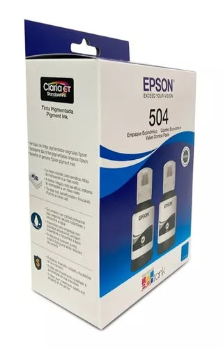 Kit 2 Tintas Epson T504 Ecotank Tinta Continua L4150 L4160