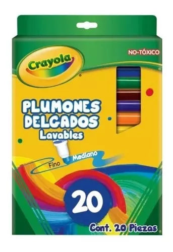 Marcadores Plumones Crayola Super Tips Lavables 20 Colores - MarchanteMX