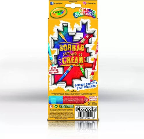 Lápices De Colores Crayola Borrables Fácil Borrado 12 Piezas - MarchanteMX