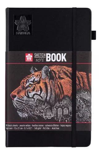 Libreta Sakura Sketch Book Hoja Negra 13 X 21 Cm 140g 80 Hjs