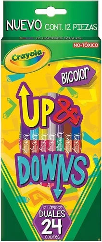 Lápices De Colores Crayola Up And Down Bicolor 12 Doble Punta 24 Colores - MarchanteMX