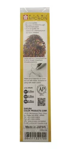 Kit Estilógrafo Pigma Micron Tinta Negra con Puntas Diferentes 3 Piezas