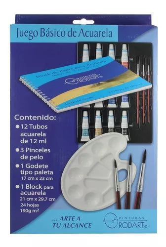 Juego Básico De Pintura Acuarela Rodart 12 Colores 12 Ml