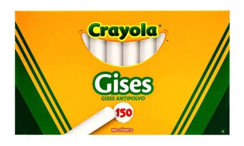 Gises Blancos Crayola Antipolvo Anti Polvo Caja Con 150 Pzs - MarchanteMX
