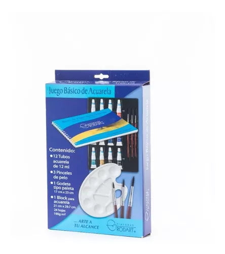 Juego Básico De Pintura Acuarela Rodart 12 Colores 12 Ml