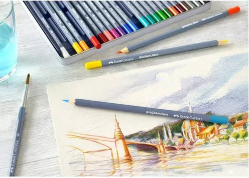 Lápices de Colores Acuarelables Faber Castell Goldfaber Aqua 36 Pz - MarchanteMX