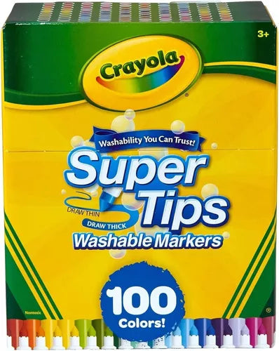 Marcadores Plumones Crayola Super Tips Lavables 100 Colores - MarchanteMX