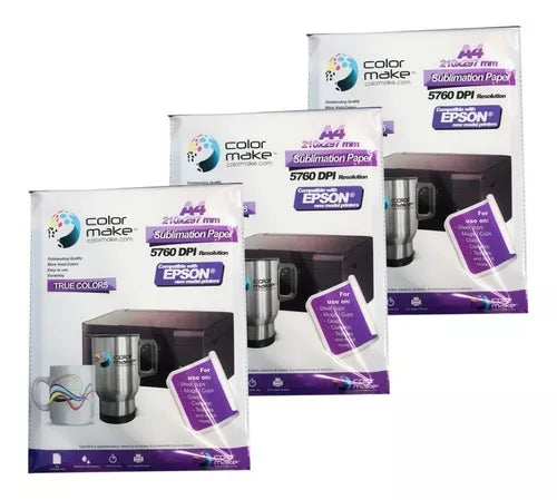Papel Sublimación Sublimar A4 Color Make Epson 300 Hojas