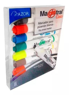 Marcador Pizarron Blanco Azor Magistral Clasico 8 Piezas