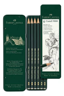 Lápices De Grafito Castell 9000 Faber Castell Estuche 6 Pz - MarchanteMX