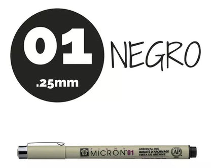 Estilógrafo Pigma Micron Sakura Tamaños Y Colores A Elegir