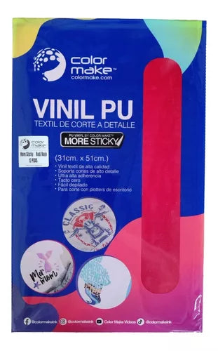 Vinil Textil Detalle More Sticky Color Make 31 X 51 Cms 12 Hojas
