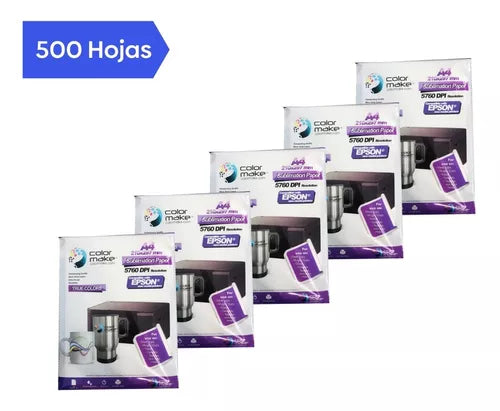 Papel Sublimación Sublimar A4 Color Make Epson 500 Hojas