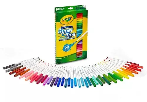 Marcadores Plumones Crayola Super Tips Lavables 50 Colores - Crayola - empaque