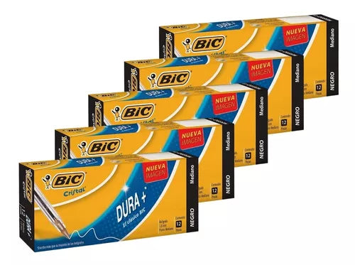 Kit Plumas Lapiceros Bic Dura+ Punto Mediano 1 Mm 60 Piezas