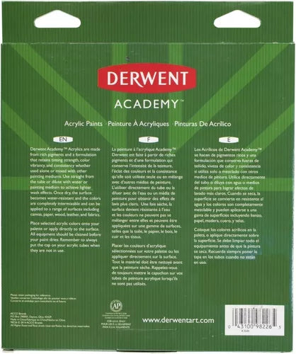 Pintura Acrílica Derwent Academy Profesional 24 Tubos 12 Ml