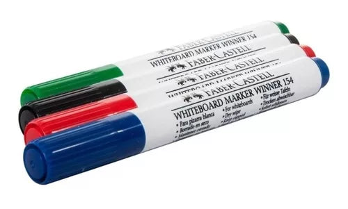 Marcador Para Pizarrón Faber Castell Winner 154 Con 4 Piezas - MarchanteMX