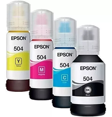 Kit 4 Tintas Epson T504 Ecotank Tinta Continua L4150 L4160