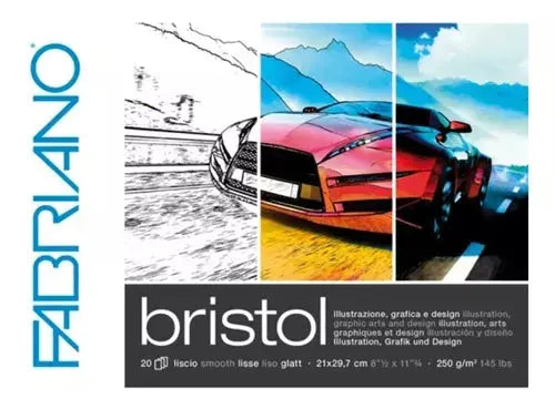 Block Fabriano Bristol Ilustración Liso 250 G A4 20 Hojas - Fabriano