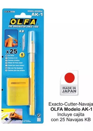 Cortador Cutter Olfa Ak-1 Artístico 25 Cuchillas 6 Mm