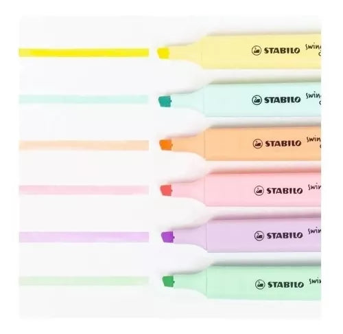 Marcatextos Stabilo Swing Cool Colores Pastel 6 Piezas