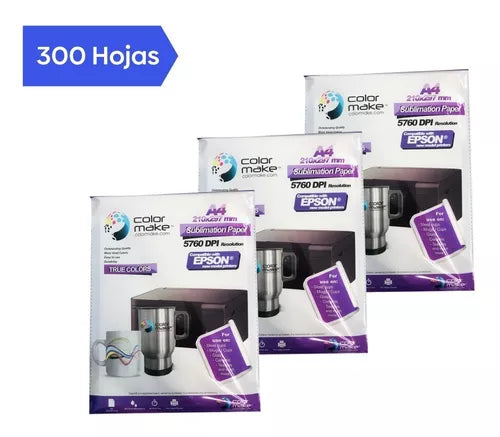 Papel Sublimación Sublimar A4 Color Make Epson 300 Hojas