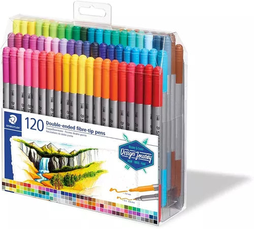 Plumón Marcador Staedtler Duo Color Doble Punta 120 Colores